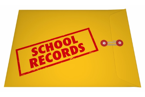 Folder of school records