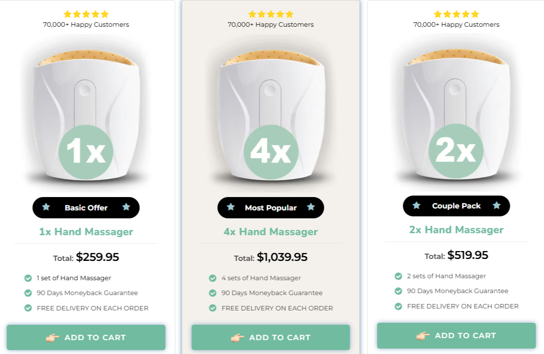 Nooro Hand Massager Price