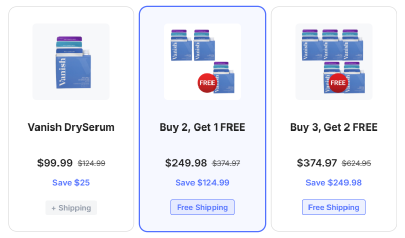 Vanish DrySerum Pricing